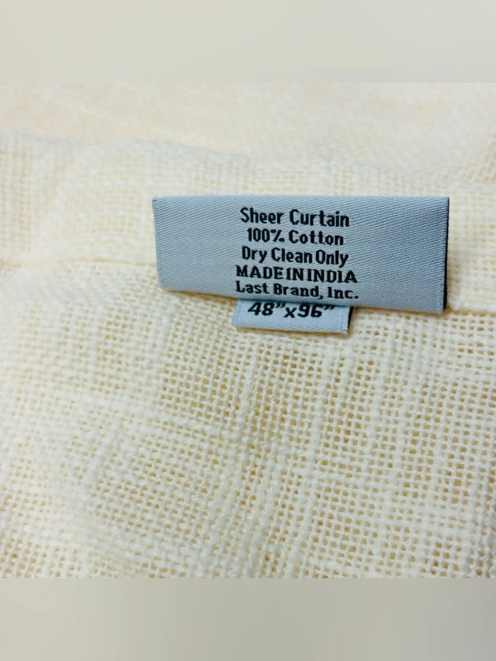 QUINCE Set Of 2 48x96 Cotton Sheer Curtains Ivory 8947